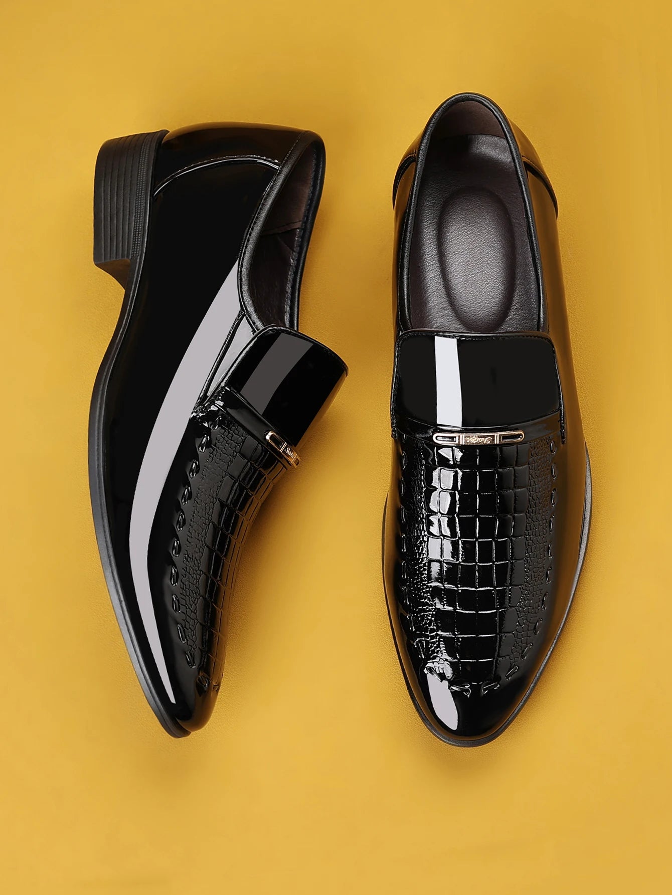 men's dress shoes elegant animal texture wedding office party summer slip-on commuting classic men's formal shoes