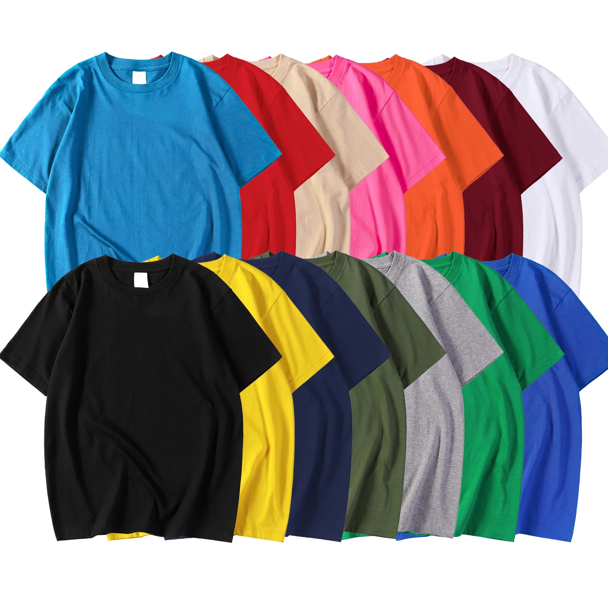 New Candy Color 100% Cotton T-Shirts Men Women 14 Colors Oversized Short Sleeves High Quality Brand Tee Clothing Soft T Shirts - Live Store 4U