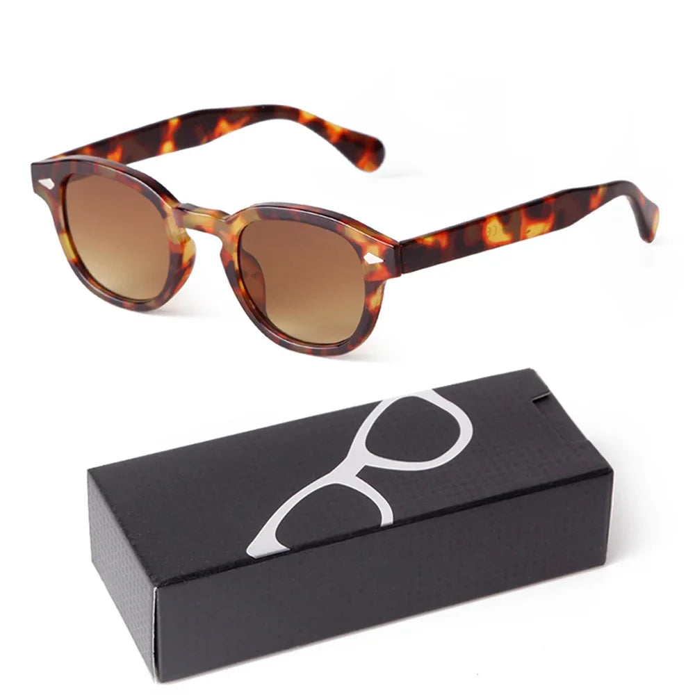 Fashion Gradient Blue Small Round Sunglasses for Women Men Brand Designer Vintage Tortoise Square Sun Glasses Lunettes De Soleil
