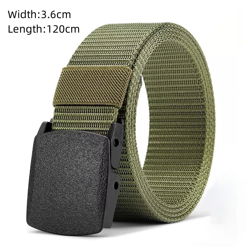 The New Men's 125cm Buckle Belt Nylon Braided Lightweight Breathable Daily Commuter Men's Belt - Live Store 4U