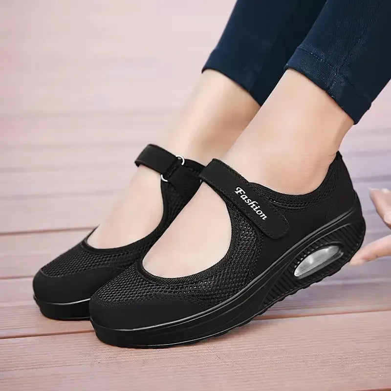 Casual Sneakers Summer Women Shoes Breathable Mesh Light Shoes for Women 2025 Trend Platform Sandals Black Zapatillas De Mujer