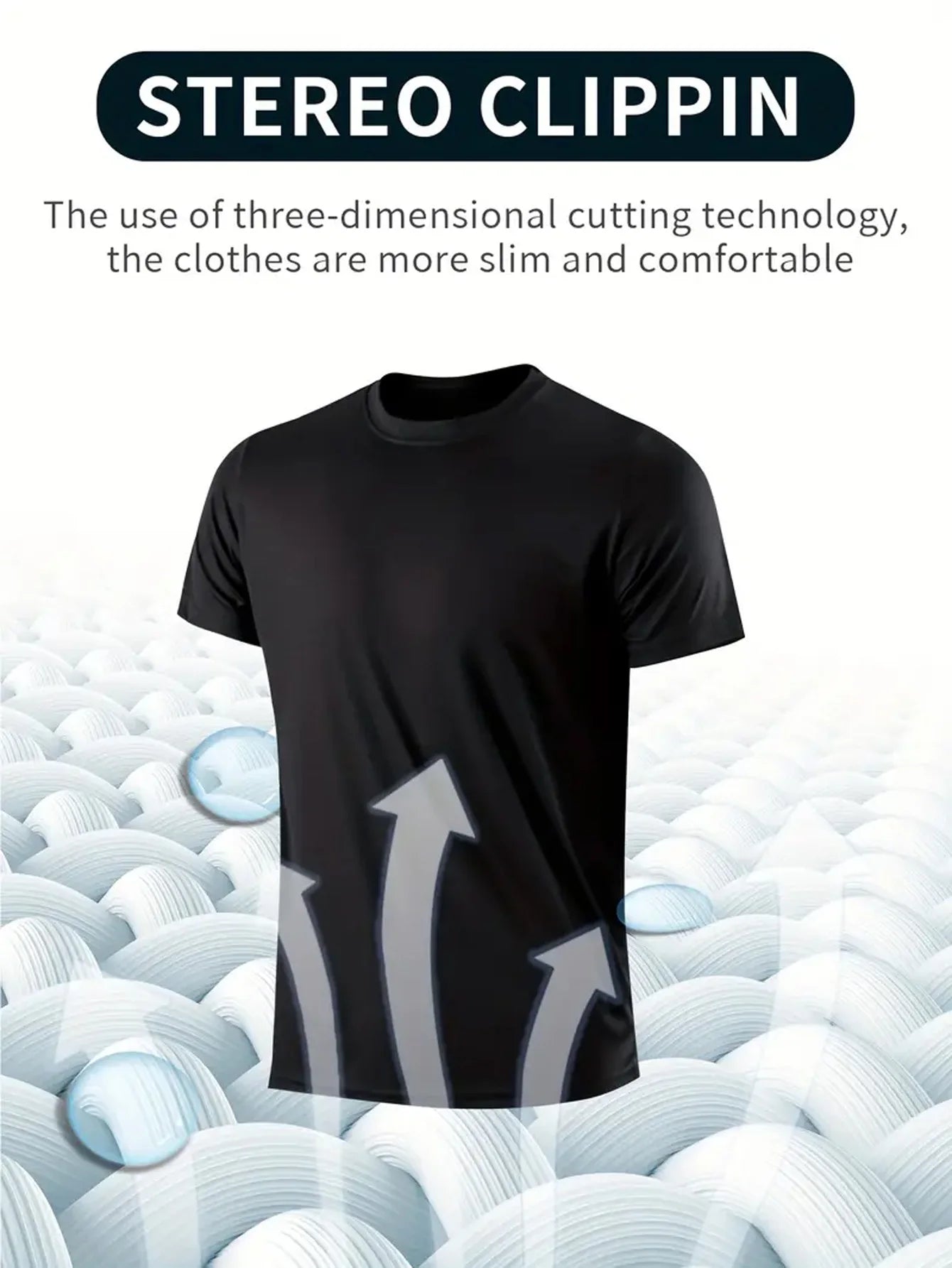 Round Neck T-Shirt 4-Pack Black Ultra-Light Men's Quick Drying Breathable Sweat-Absorbent Shirt Suitable for Fitness Gym and Run - Live Store 4U