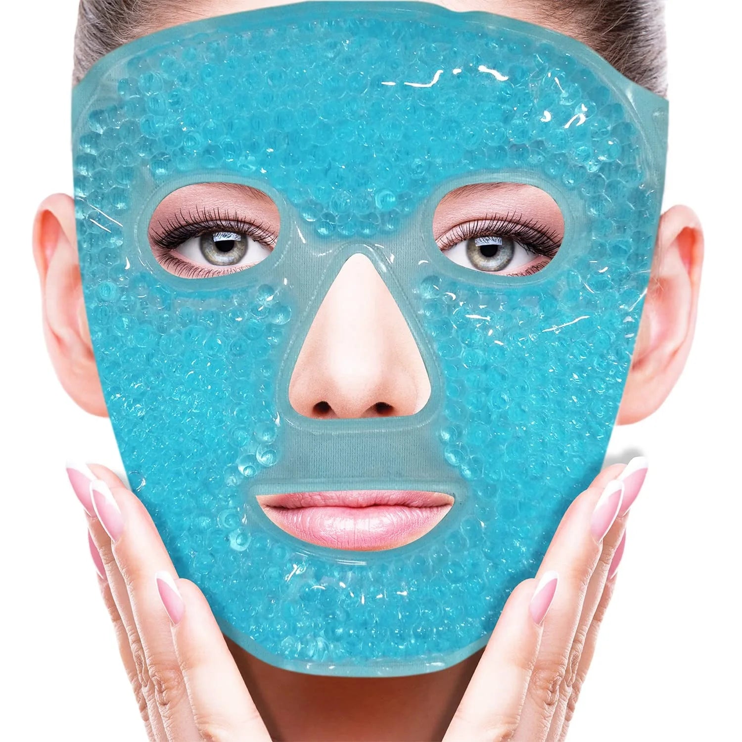 Full Face Massage Ice Mask Hot Cold Compress Gel Cooling Ice Face Eye Mask Facial Mask Face Eye Mask Ice Pack Sleeping Face SPA