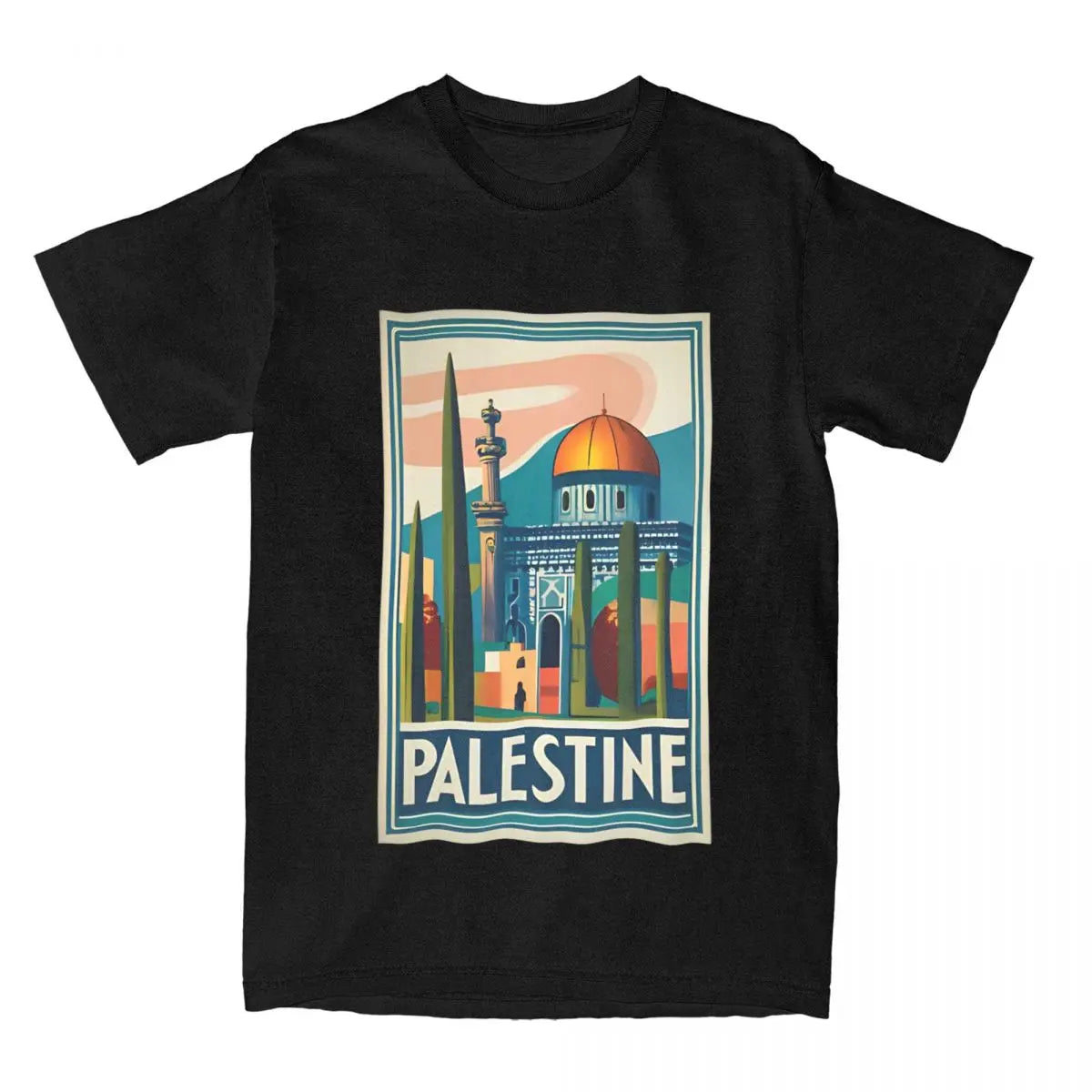 Couple T-Shirt Vintage Palestine Jerusalem Peace T Shirts Leisure Summer Tees Aesthetic Print Cotton Tops Gift Idea