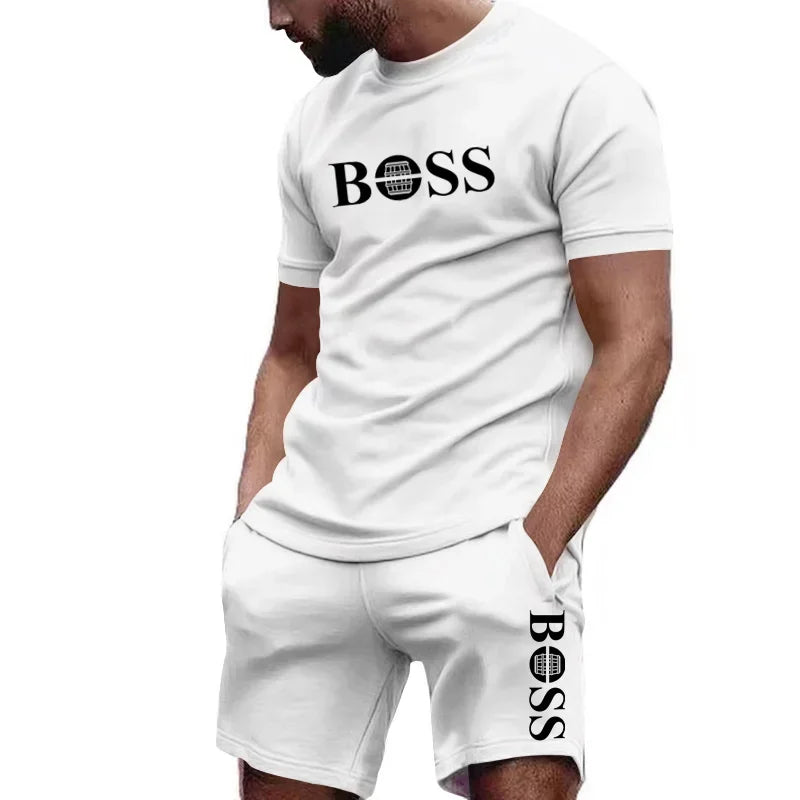 Men's two-piece sportswear, short sleeved T-shirt and pants set, running and fitness sportswear, summer 2024, big discount, 2024 - Live Store 4U
