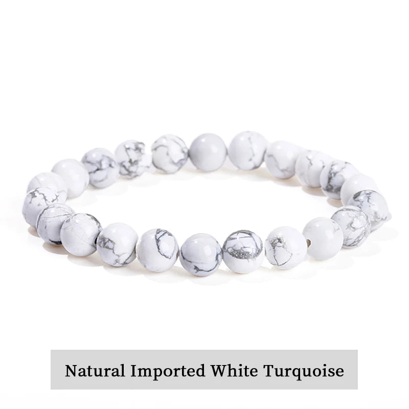 JD Natural Stone Beads Bracelet Amethyst Tiger Eye Crystal Quartz Agate Gem Beads Bangles Women Men Reiki Healling Jewelry Gift - Live Store 4U
