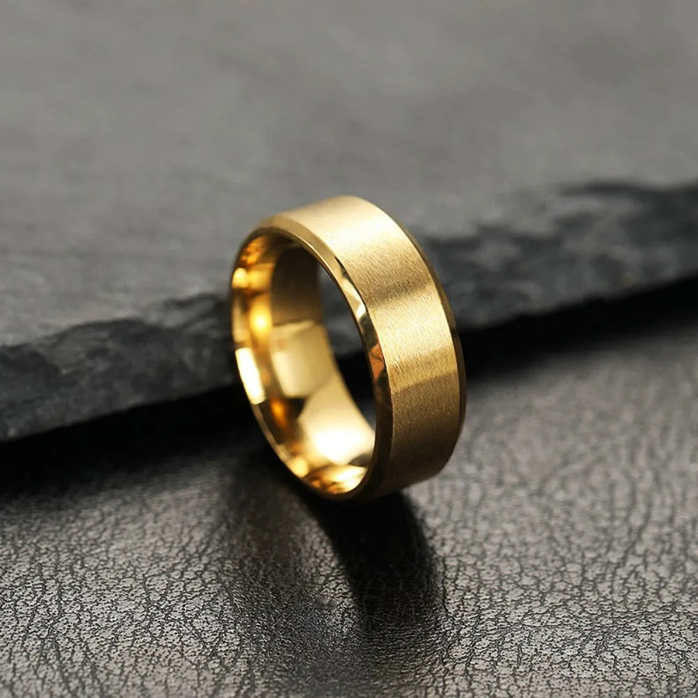 Fashion Charm Jewelry Ring for Men Women Stainless Steel Black Rings Wedding Engagement High Quality Matte Male Accessory - Live Store 4U