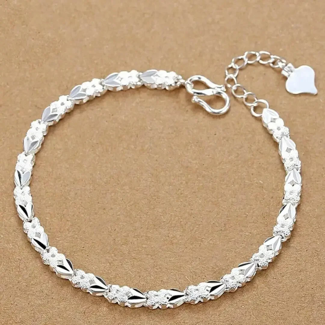 Fine 925 Sterling Silver Noble Nice Chain Solid Bracelet for Women Men Charms Party Gift Wedding Fashion Jewelry Hot Model - Live Store 4U