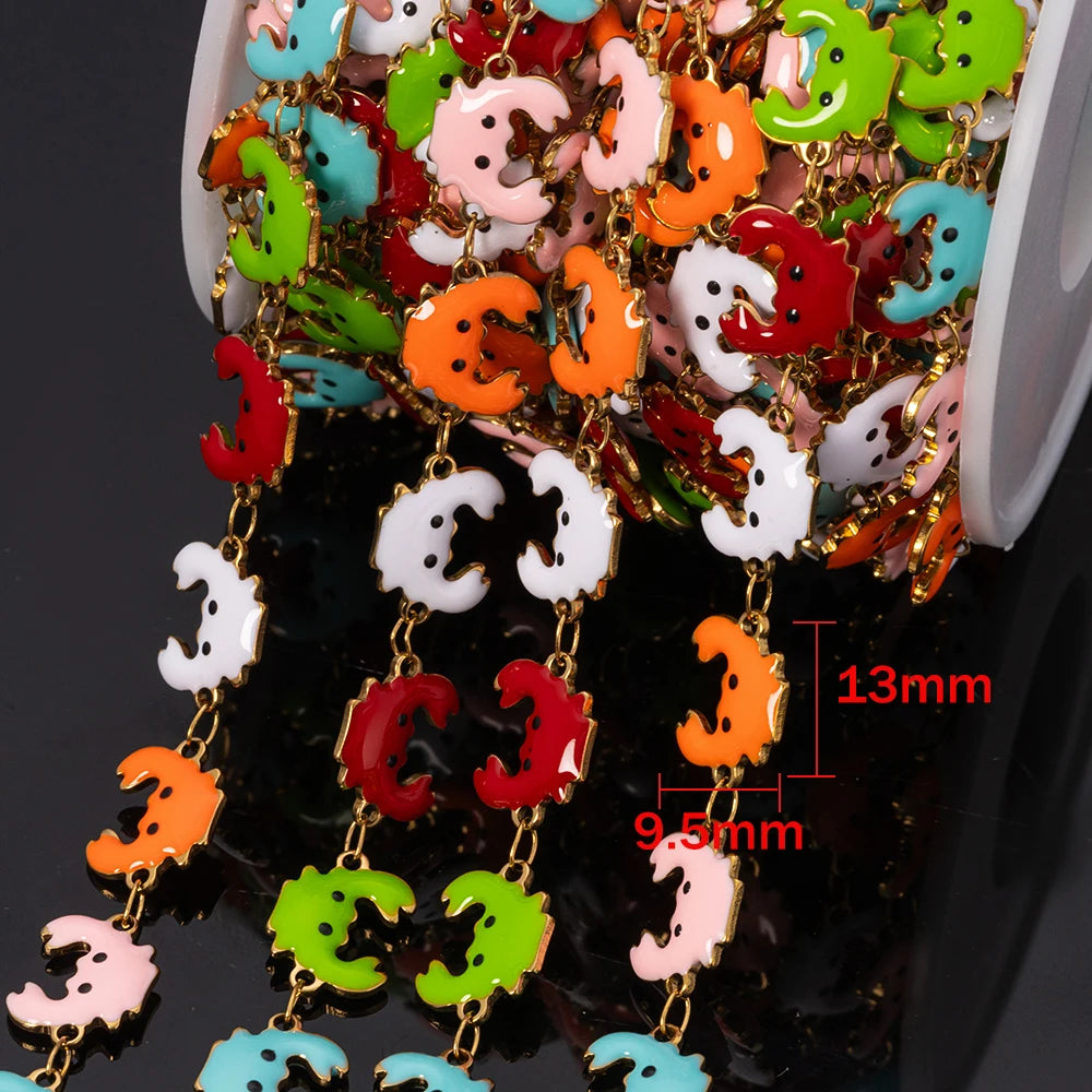1Meter Stainless Steels Enamel Ocean Animal Charms Chains for DIY Necklaces Making Jewelry Findings Bracelets Anklet Component