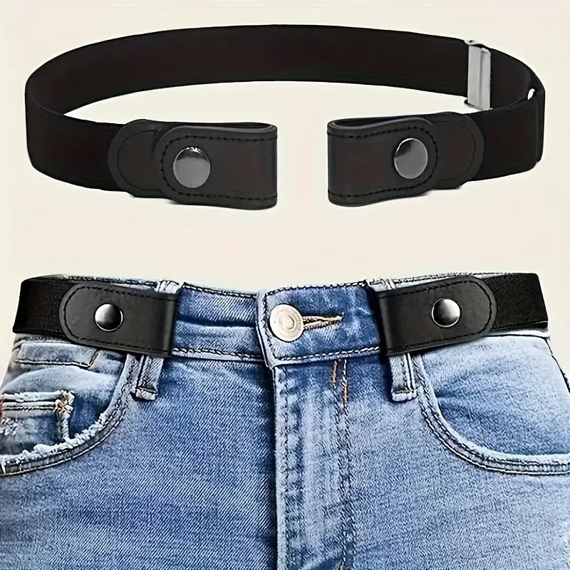 Buckle-Free Belt For Jean Pants,Dresses,No Buckle Stretch Elastic Waist Belt For Women/Men,No Bulge,No Hassle Waist Belt - Live Store 4U