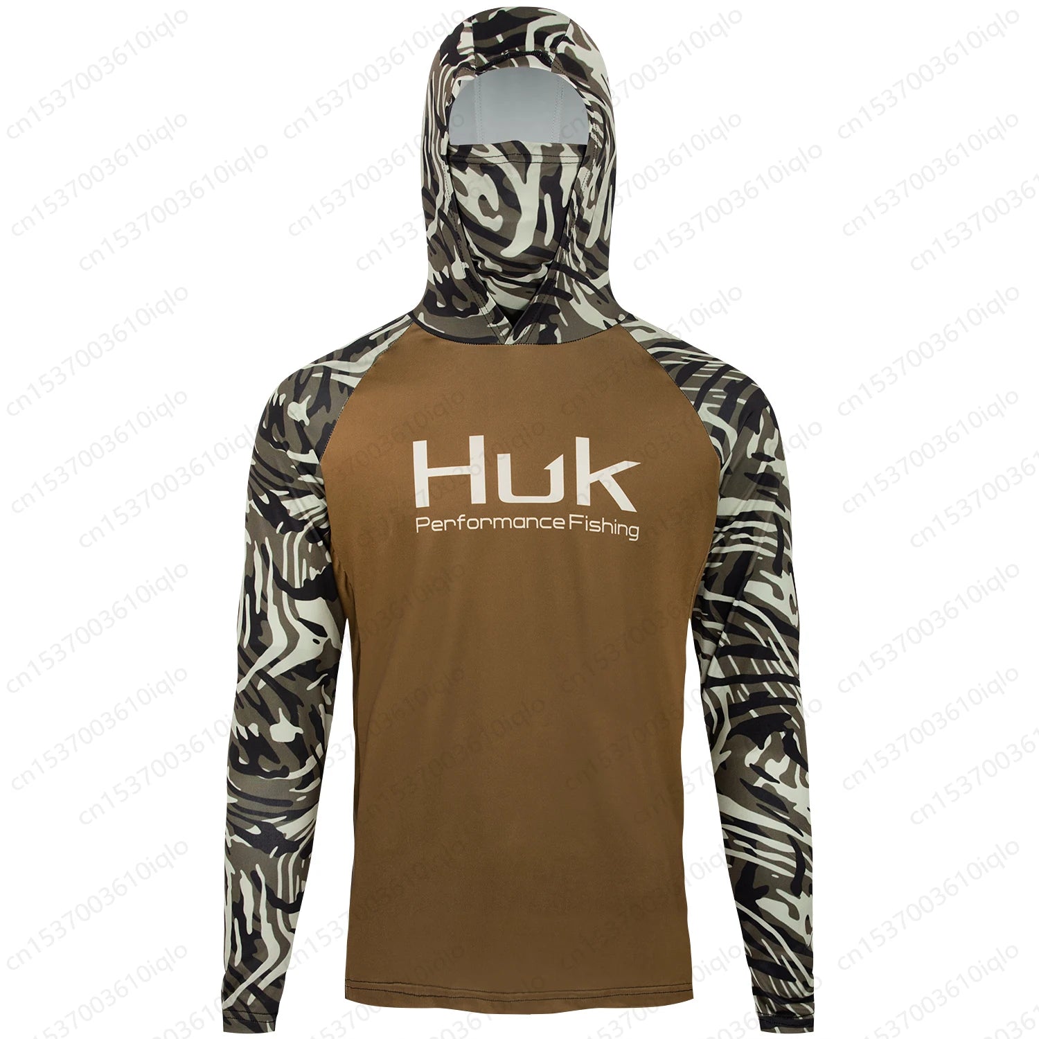 HUK UPF 50+ Long Sleeve Hooded Face Cover Fishing Shirts Quick Dry Sweatshirts Breathable UV Protection Men Fishing Jerseys - Live Store 4U