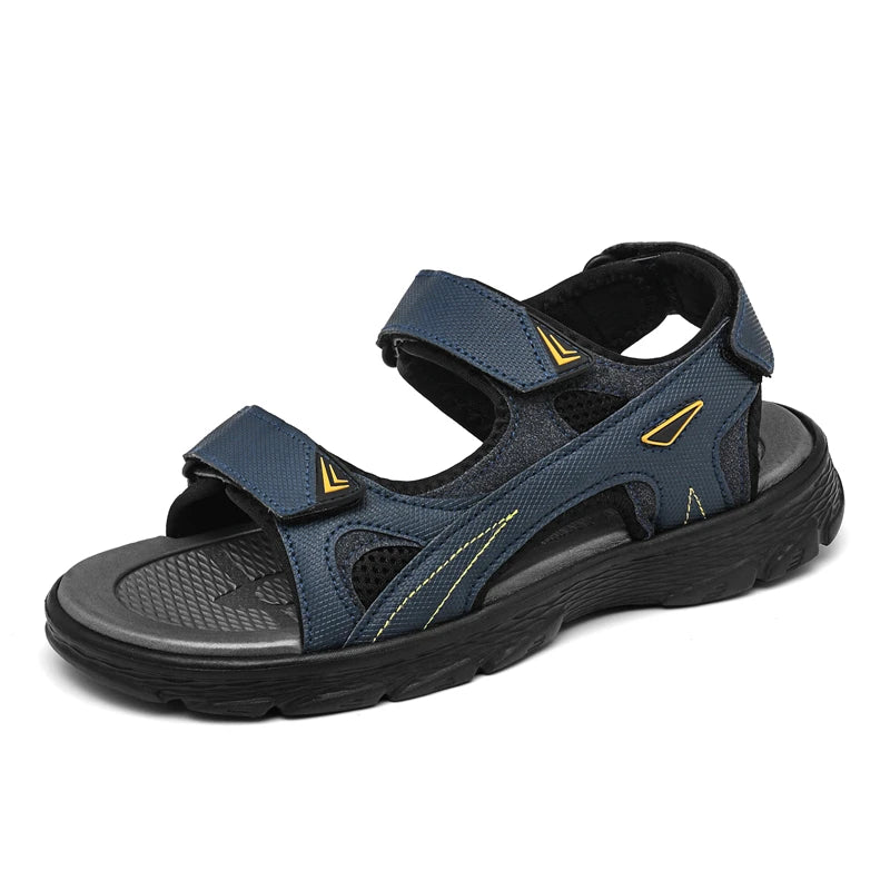Mens Sports Sandals Outdoor Hiking Waterproof Beach Sports Mens Sandals Summer Open Toe Adjustable Laces