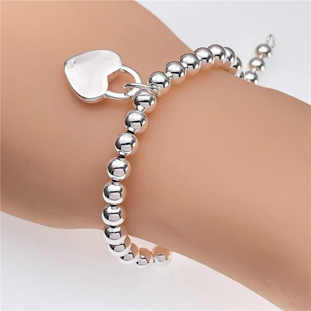 Fine 925 Sterling Silver Noble Nice Chain Solid Bracelet for Women Men Charms Party Gift Wedding Fashion Jewelry Hot Model - Live Store 4U