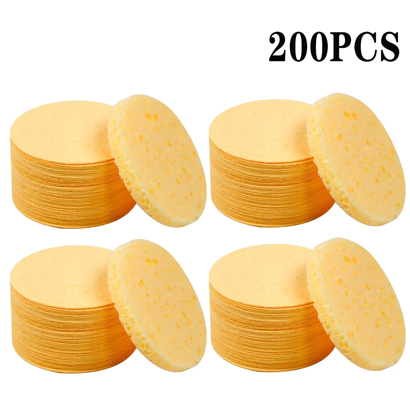 50PCS Face Cleaning Sponge Pad for Exfoliator Mask Facial SPA Massage Makeup Removal Thicker Compress Natural Cellulose Reusable