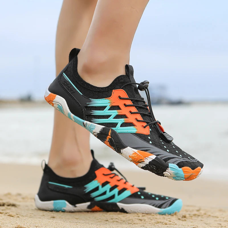 Summer Upstream Wading Shoes Five Fingers Beach Barefoot Colorful Sandals Men Women Pool Swimming Portable Aqua Sneakers Unisex