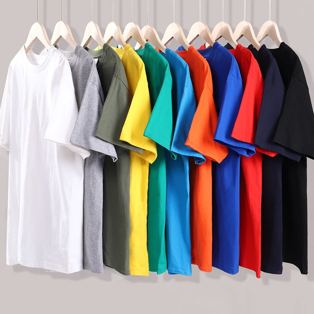 New Candy Color 100% Cotton T-Shirts Men Women 14 Colors Oversized Short Sleeves High Quality Brand Tee Clothing Soft T Shirts - Live Store 4U