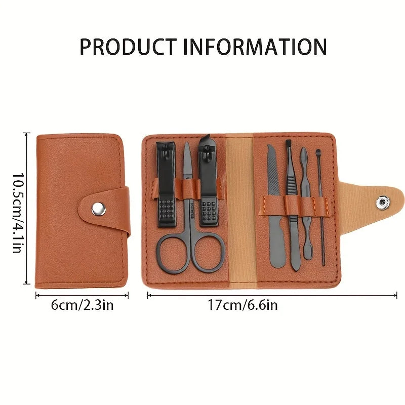 Professional Nail Clippers Set for Men, Stainless Steel Portable Nail Cutter Kit, High Carbon Steel Blade, Portable set