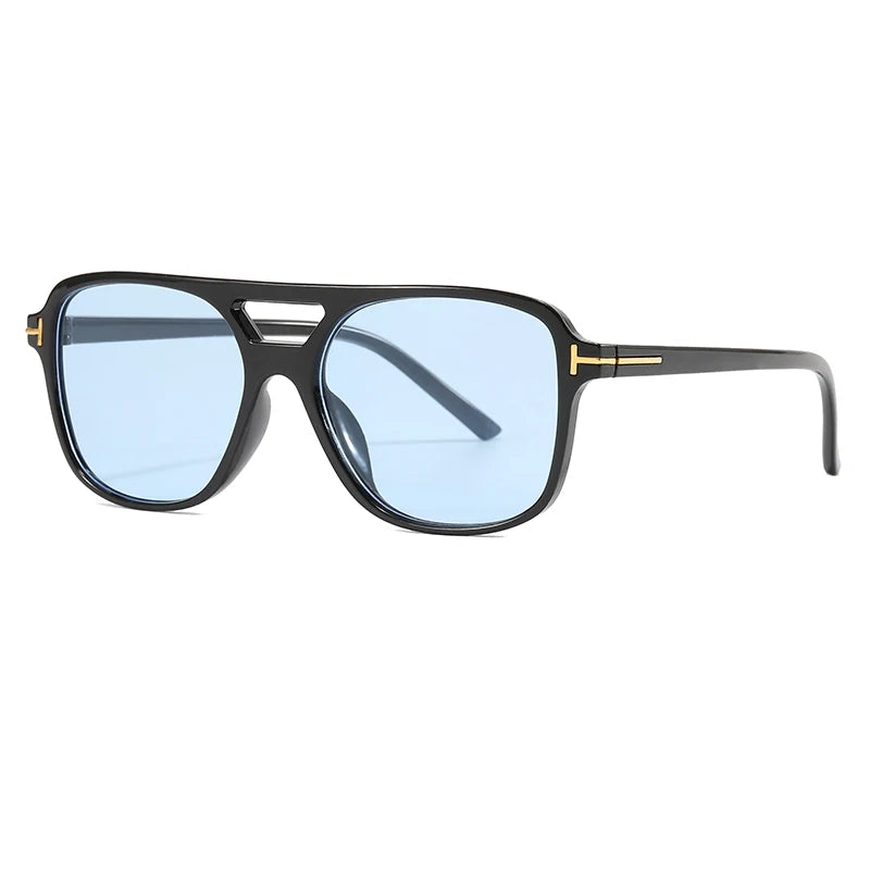 New Fashion Pilot Sunglasses Women Double Bridge Oversized Sun Glasses Oval Goggles Classic Candy Color Design Eyewear UV400