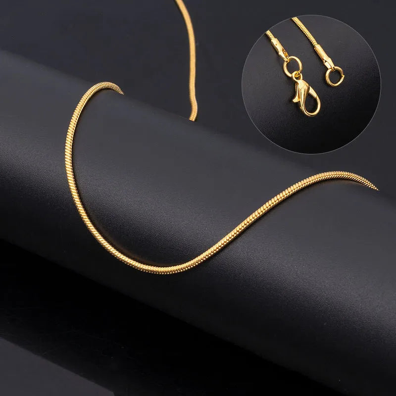 Vintage Gold Color Stainless Steel Snake Chain Necklace For Women Fashion Clavicle Chain Necklace Men Party Jewelry Accessories - Live Store 4U