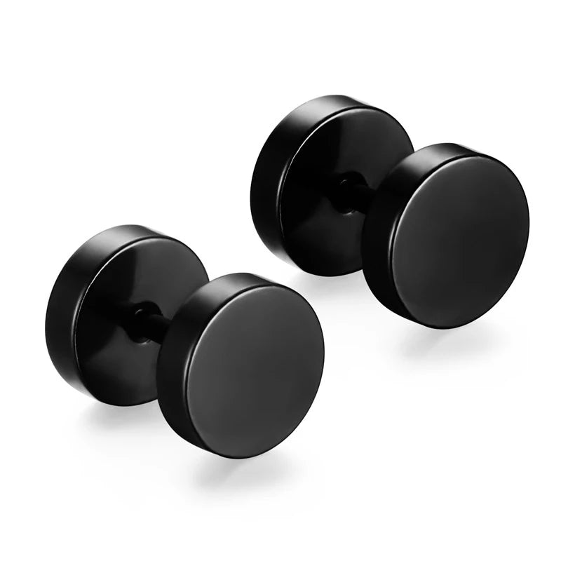 1 Pairs Multi Types Unisex Black Gold Color Stainless Steel Earring For Women Men Punk Gothic Piercing Fake Earrings Jewelry - Live Store 4U