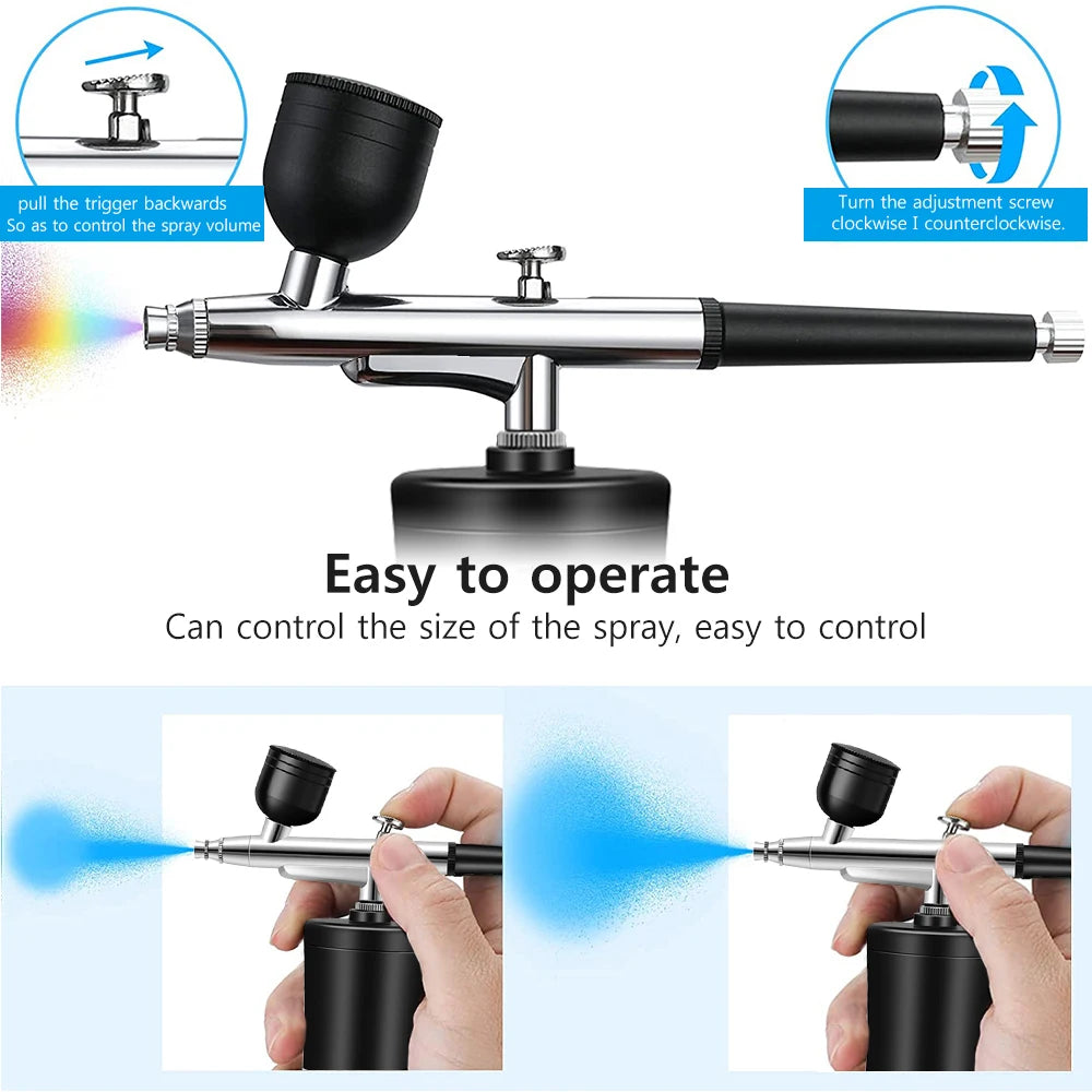 Airbrush with Compressor for Nail Painting Portable Cordless Airbrush Mini Airbrush Sprayer Gun for Nail Art Cake Painting