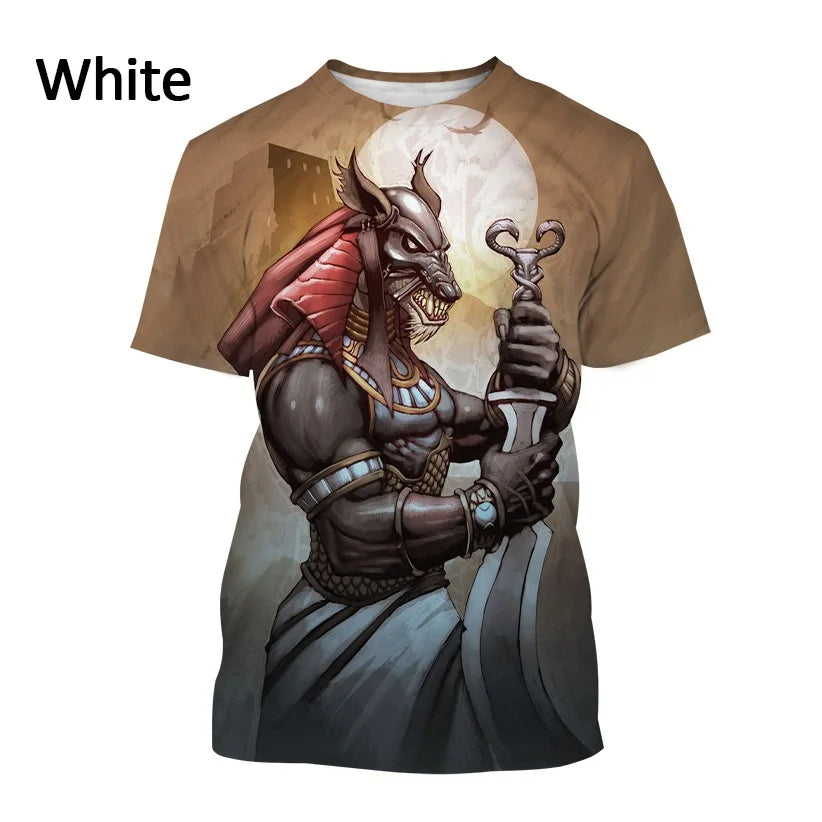 Anubis 3D T-shirt Ancient Egyptian God Eye of Egypt Pharaoh Anubis Wolf Unisex Harajuku Casual Short Sleeve Top