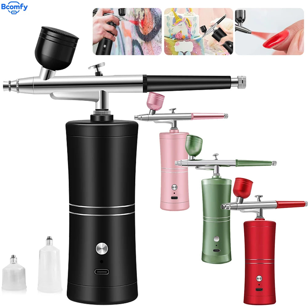 Airbrush with Compressor for Nail Painting Portable Cordless Airbrush Mini Airbrush Sprayer Gun for Nail Art Cake Painting