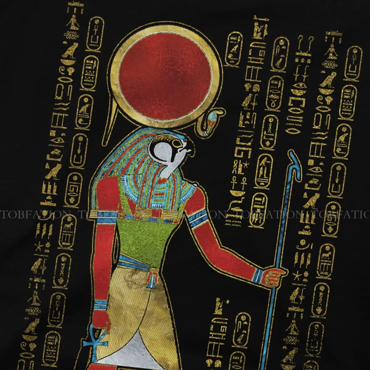 Ancient Egypt Egyptian TShirt for Men Re Horakhty Ra Horakht Ornament Classic Humor Casual Sweatshirts T Shirt