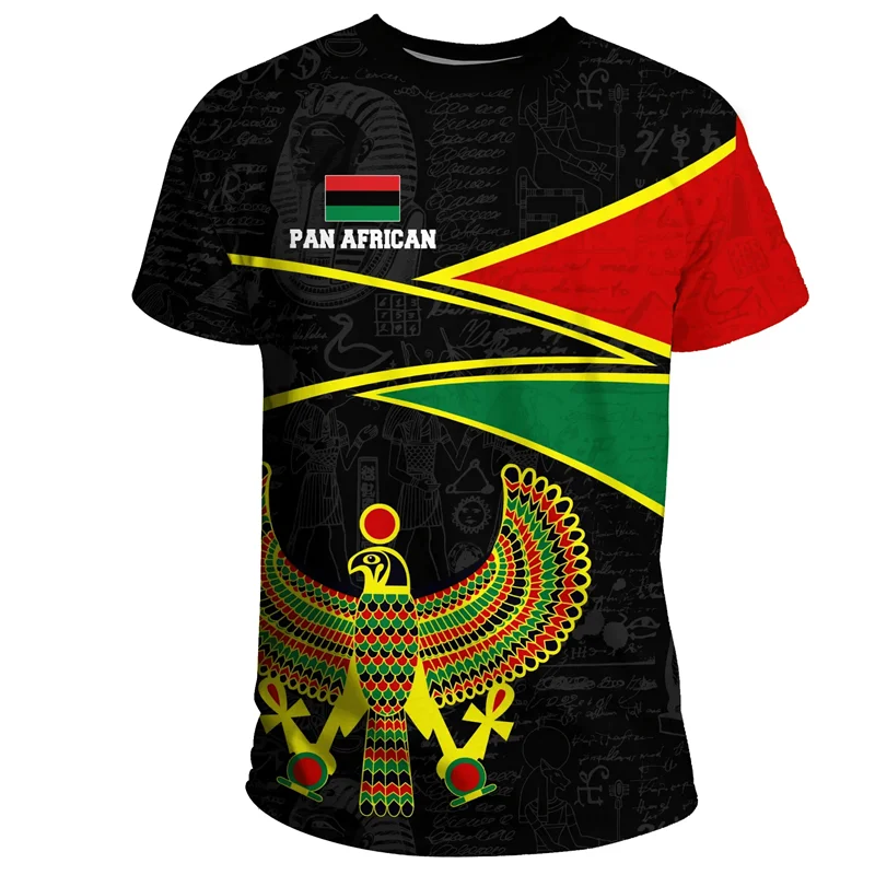 Egypt Pattern T-shirt Summer African 3D Printed Coat Of Arms T Shirts For Men Casual Crew Neck Tees Sports Loose Short Sleeves