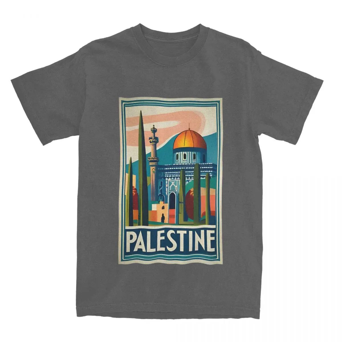 Couple T-Shirt Vintage Palestine Jerusalem Peace T Shirts Leisure Summer Tees Aesthetic Print Cotton Tops Gift Idea