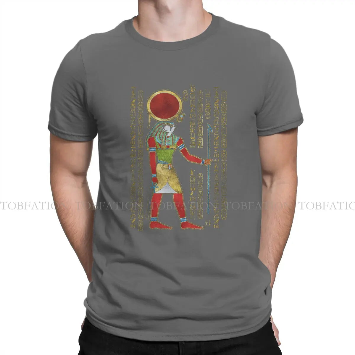Ancient Egypt Egyptian TShirt for Men Re Horakhty Ra Horakht Ornament Classic Humor Casual Sweatshirts T Shirt