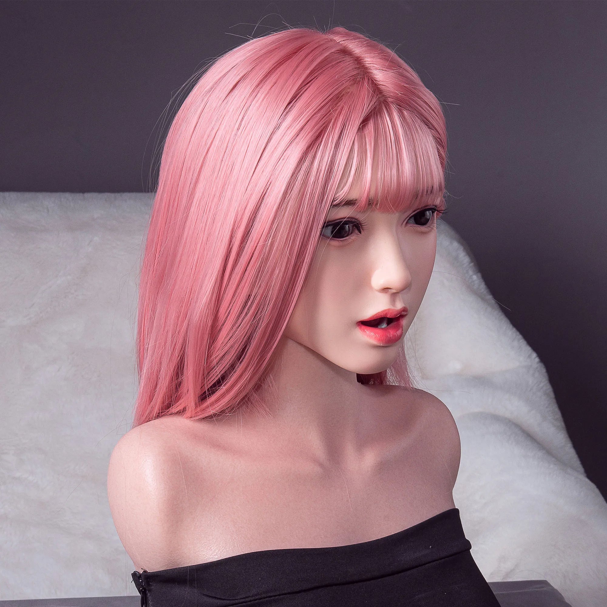 New silicone hairstyle, refreshing pink short hair, hair and eyebrow transplantation, handcrafted makeup