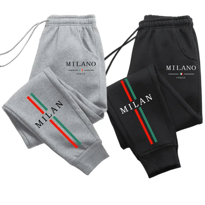 2025 Hot Sale Milan City Printed Jogger Pants High Quality Men's Autumn Winter Casual Sports Sweatpants Outdoor Running Wear - Live Store 4U