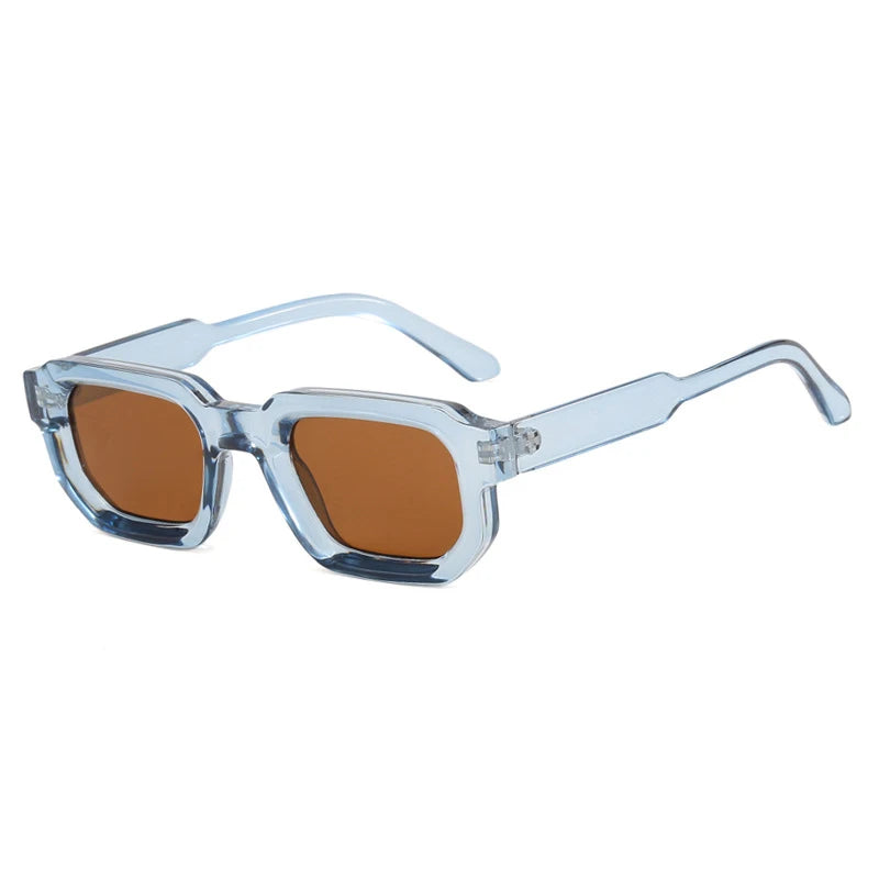 Men Vintage Rectangle Frame Sunglasses Fashion Retro Sun Glasses Luxury Brand Design UV400 Shades Eyewear Women Goggles