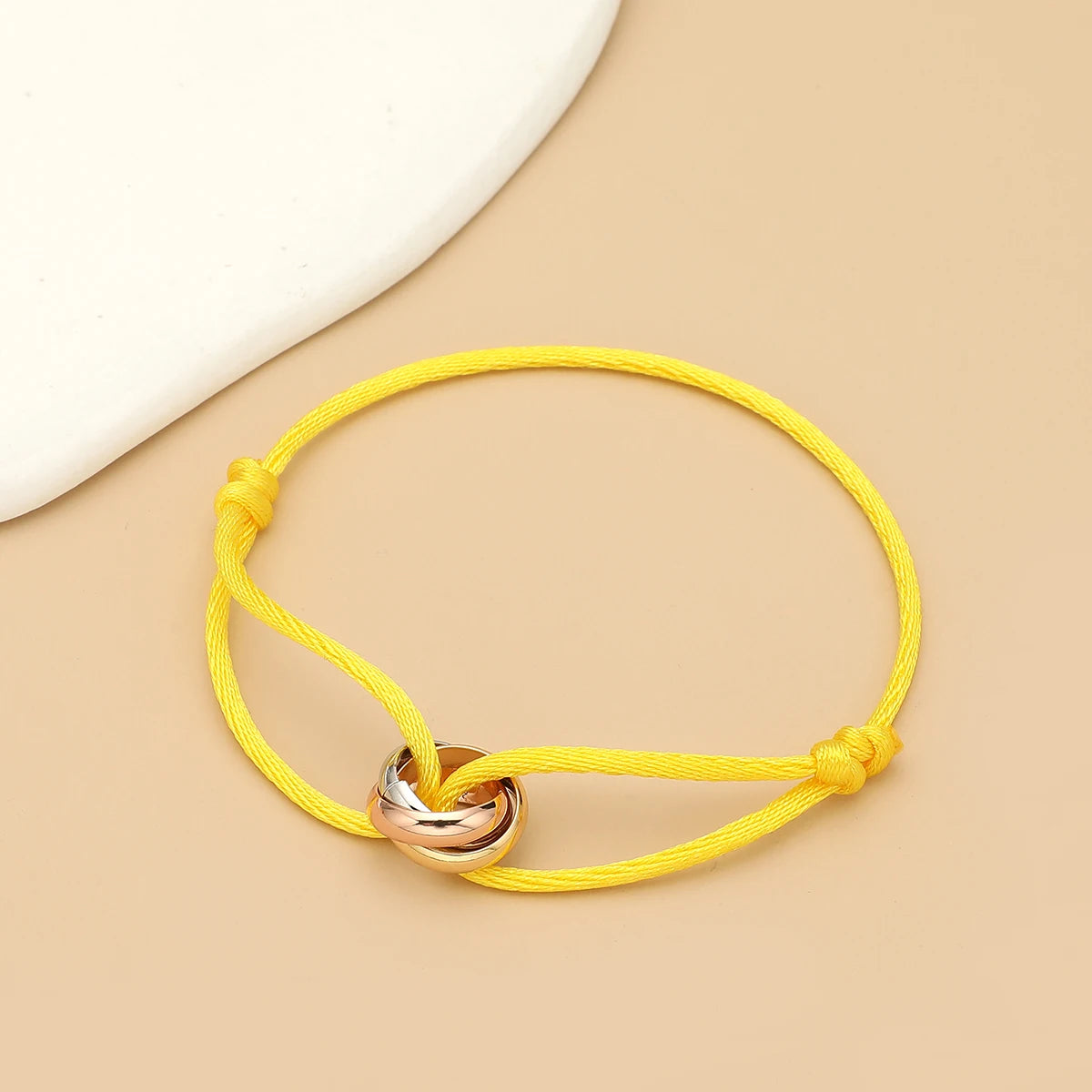 Simple Fashion Unisex Bracelet 3 Metal Round Circle Accessory Adjustable Men's Rope Bracelet for Women Jewelry Gifts - Live Store 4U