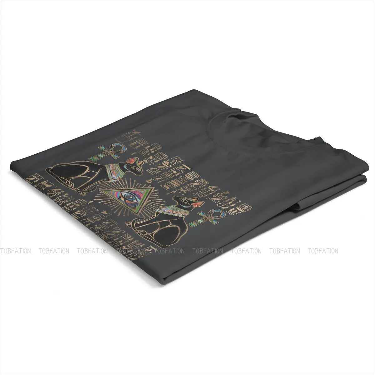 Cat Essential Women Shirts Ancient Egypt Egyptian Korean StyleT-shirt Kawaii 100% Cotton Female Clothing