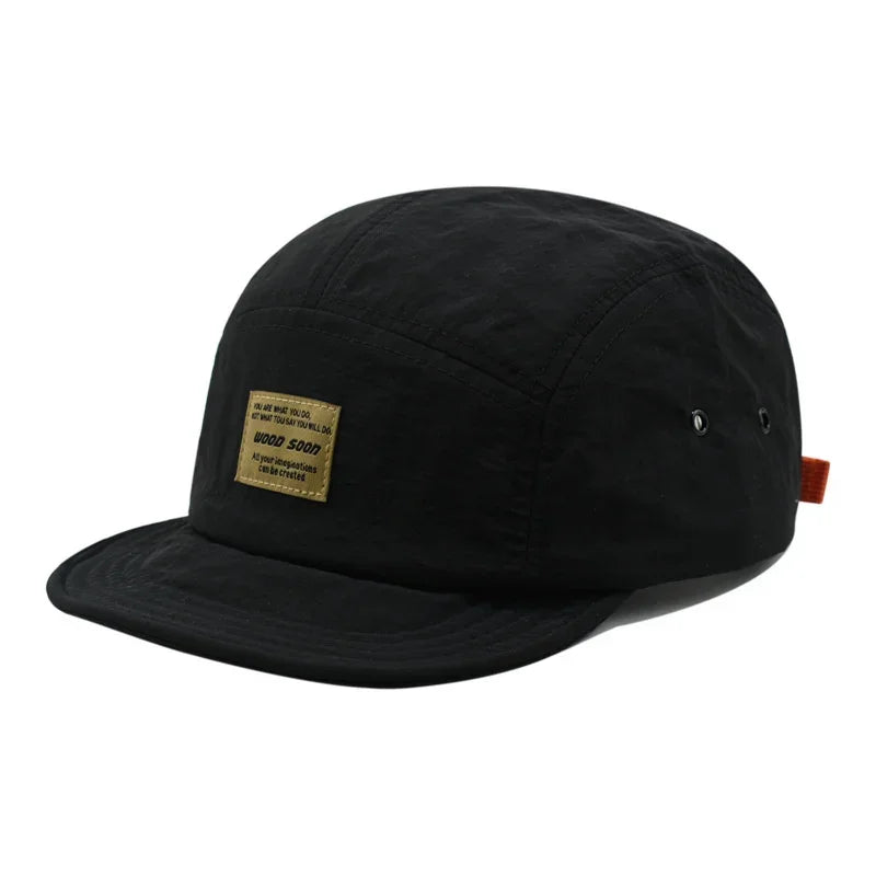 Fashion 5 Panel Baseball Cap Snapback Caps Quick-drying Flat-brimmed Hat for Men Women Adjustable Summer Casual Sunscreen Hats