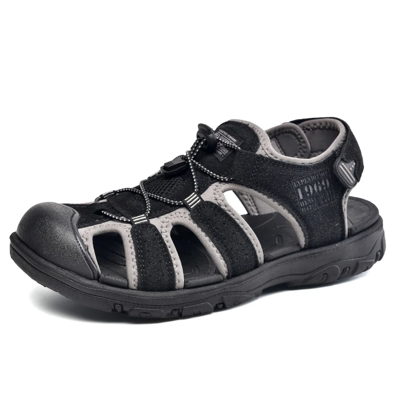Men Large Soft Sole Summer New Slippers Baotou Breathable Beach Shoes Outdoor Casual Shoe Chaussure Homme Size