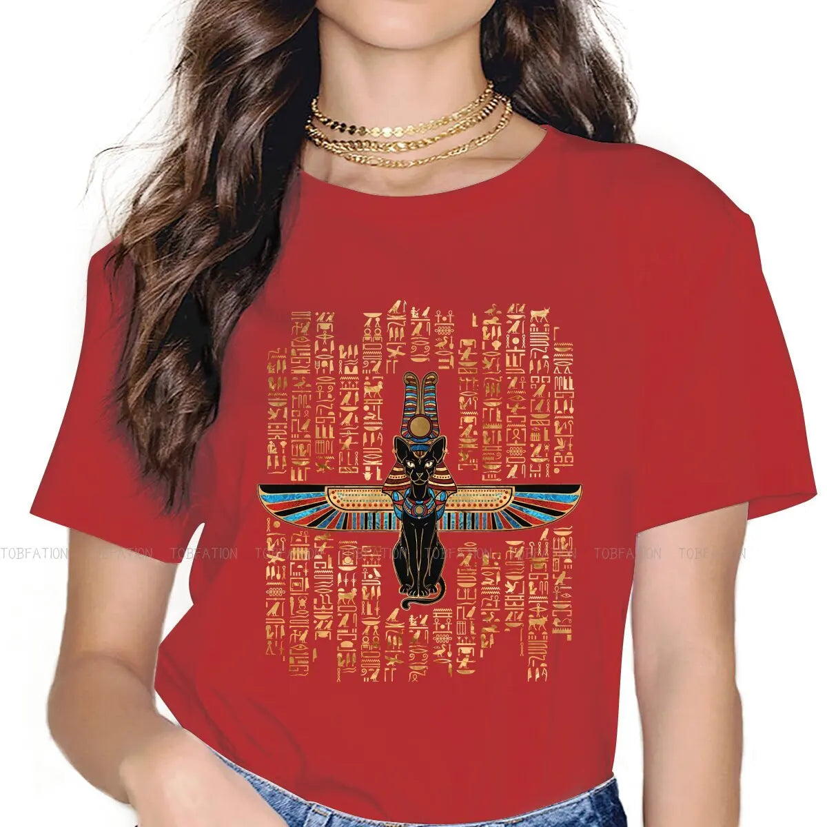 Classic Women Shirts Ancient Egypt Egyptian Korean StyleT-shirt Kawaii 100% Cotton Female Blusas
