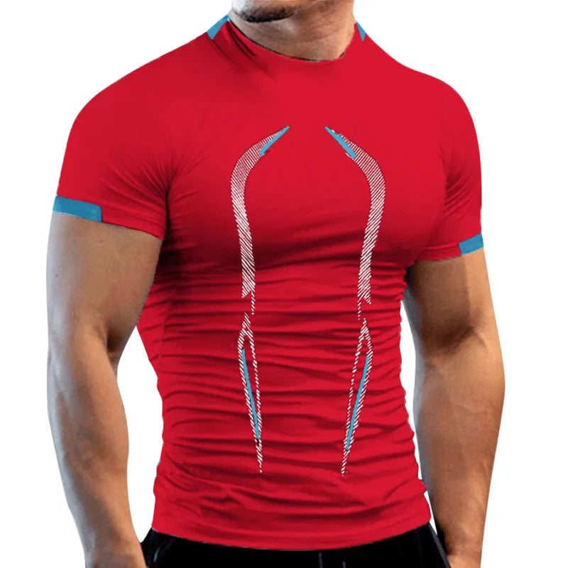 New Summer Gym Breathable T Shirt Men Quick Drying Jogging TShirt Men Training Tees Fitness Tops Running T-shirt - Live Store 4U