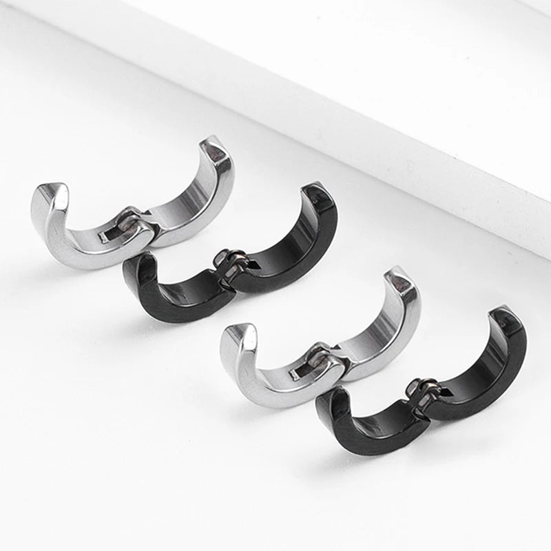 2pcs Anime Chainsaw Man Yoshida Hirofumi Cosplay Ear Clip Earrings Women Men Punk Black No Pierced Fake Ear Circle Pop Jewelry - Live Store 4U