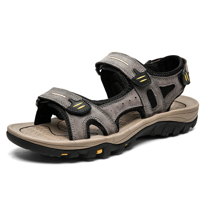Genuine Leather Men Sandals Summer New Large Size Men Sandals Outdoor Men's Casual Shoes Fashion Sandals Slippers Big Size 38-48