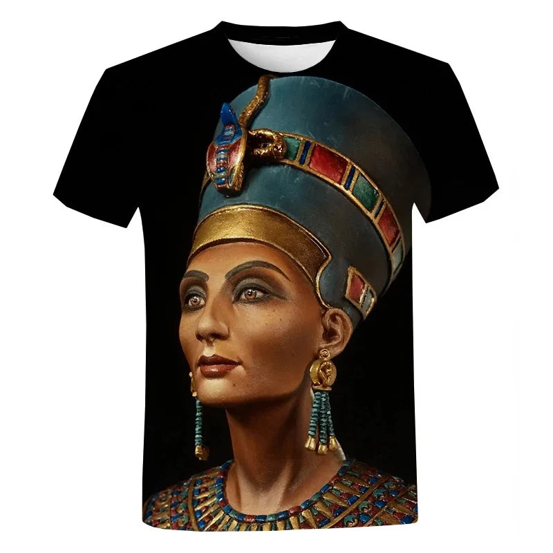 Ancient Egyptian 3D Printed T Shirt Men's Women Fashion Casual Short Sleeve Street Comfortable Tops Leisure T-Shirts