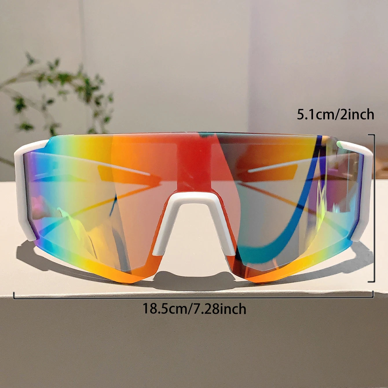 KAMMP Trendy Cycling Goggles Oversized Decor Women's Sports Anti UV Sunglasses Men's Outdoor Brand Design Sun Glasses for Hiking