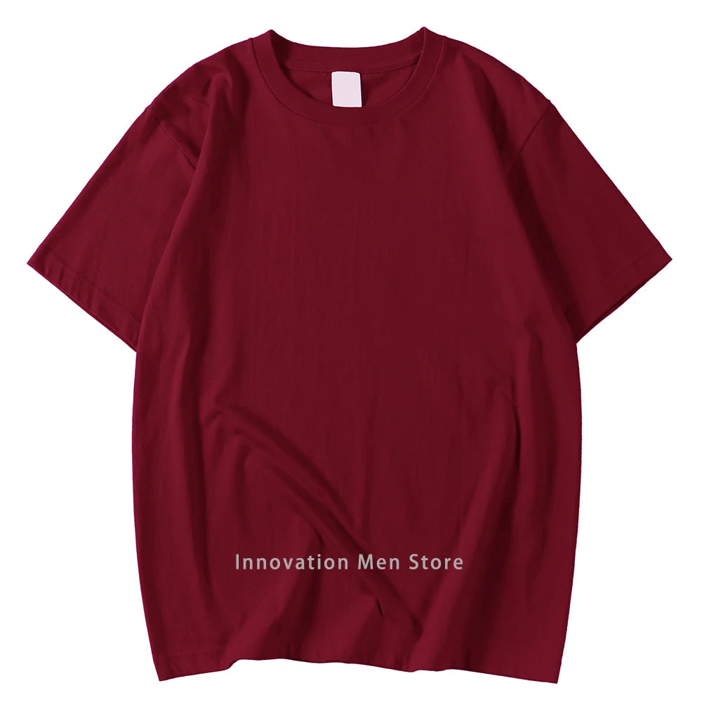 New Candy Color 100% Cotton T-Shirts Men Women 14 Colors Oversized Short Sleeves High Quality Brand Tee Clothing Soft T Shirts - Live Store 4U