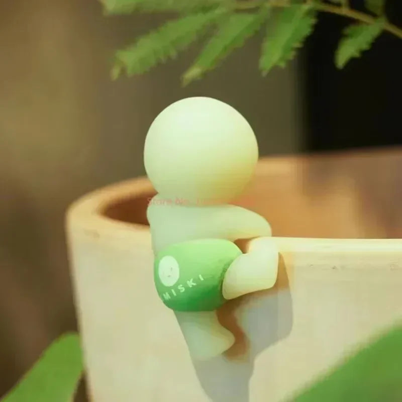 New Hot Sonny Angel Smiski Work Serie Mystery Cute Noctilucent Green Doll Action Figures Cartoon Desktop Blind Box Xmas Gift Toy