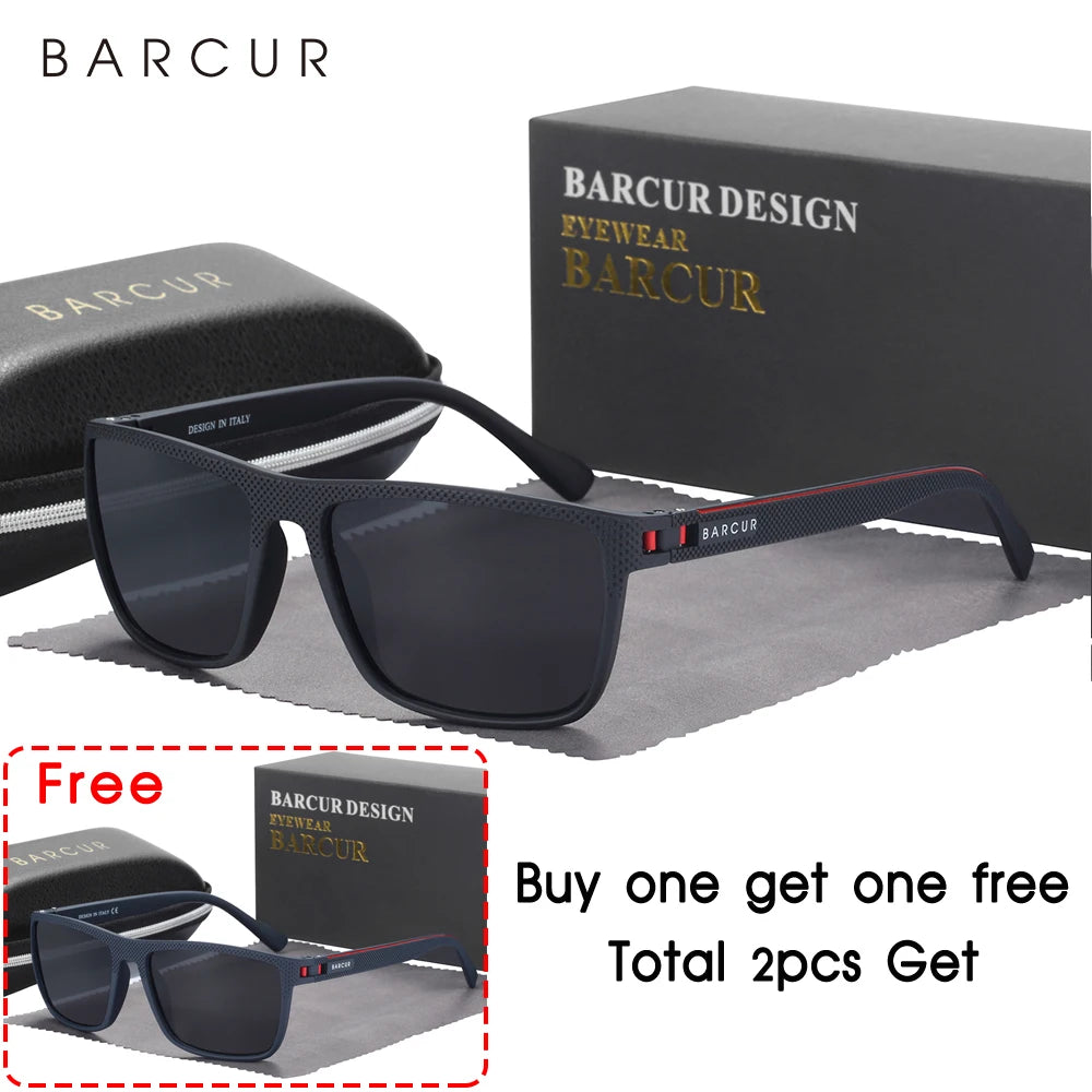BARCUR Men Polarized Sunclasses TR90 Light Weight Fishing Travel Sun Glasses Women Outdoor Eyewear Accessory Oculos