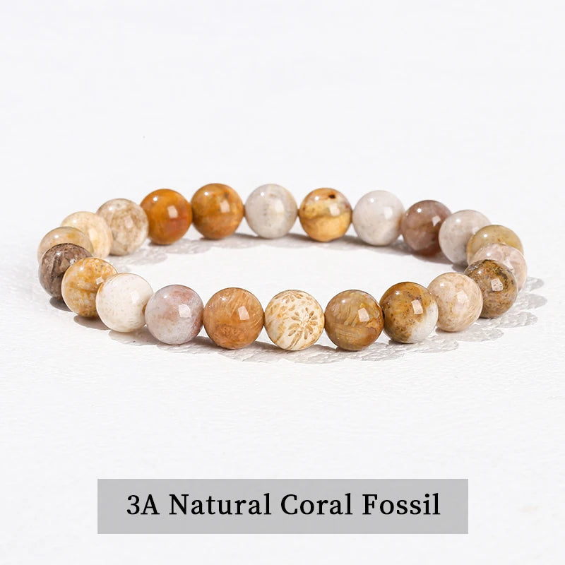JD 6 8 10mm Natural Stone Beaded Bracelet Obsidian Fluorite Quartz Jasper Healing Beads Bangles Women Men Stretch Yoga Jewelry - Live Store 4U