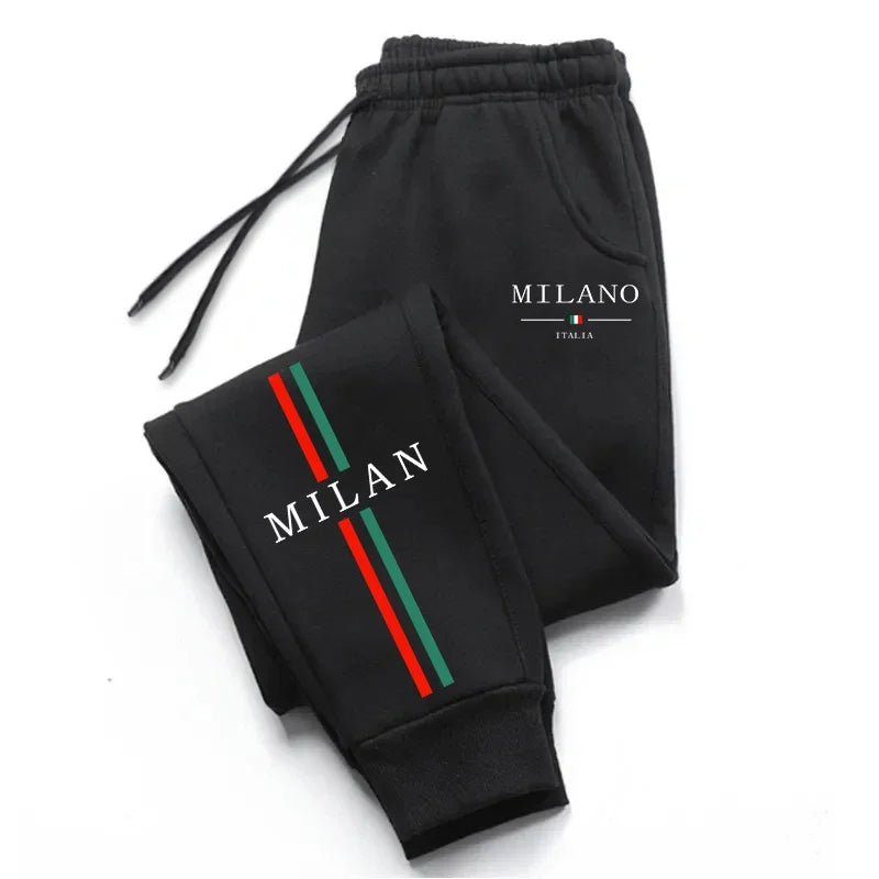 2025 Hot Sale Milan City Printed Jogger Pants High Quality Men's Autumn Winter Casual Sports Sweatpants Outdoor Running Wear - Live Store 4U