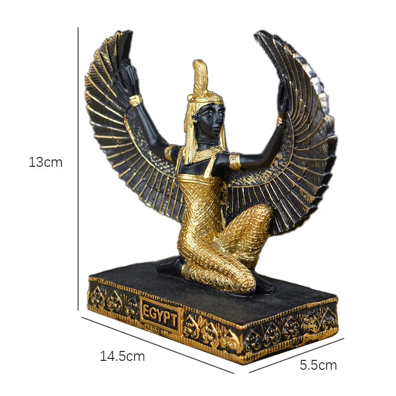 Ancient Egypt Pyramid Obelisk Statue,Isis God Figurines Egyptian Magic Marriage Goddess Resin Sculpture Crafts Home Decortion